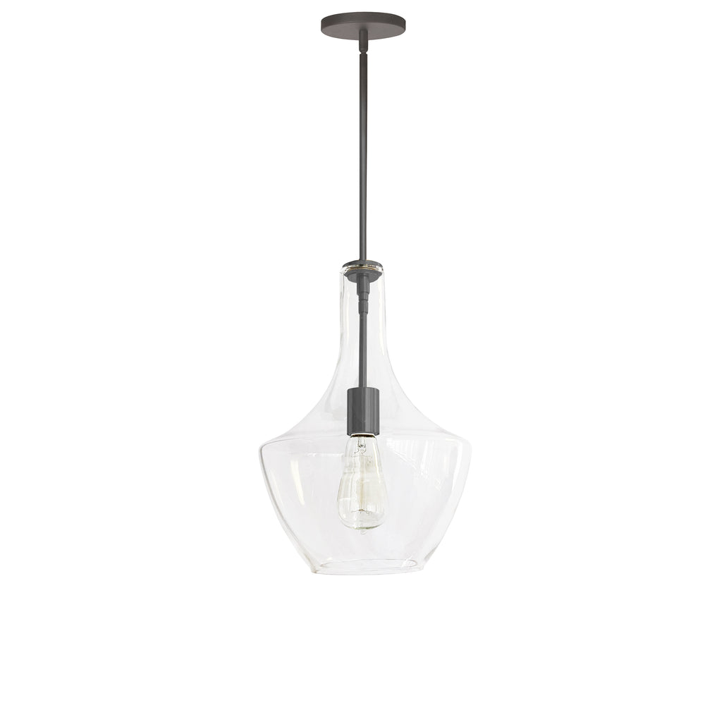 Petalite 1 Light Incandescent Pendant in Matte Black by Dainolite