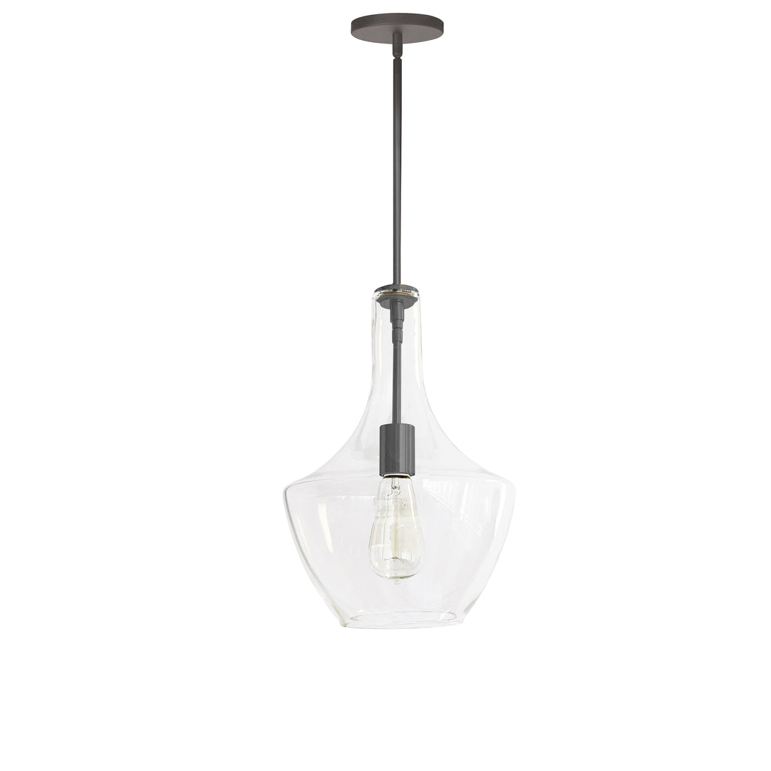 Petalite 1 Light Incandescent Pendant in Matte Black by Dainolite
