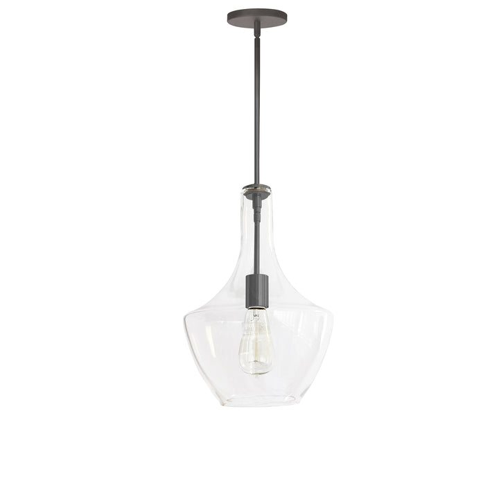Petalite 1 Light Incandescent Pendant in Matte Black by Dainolite