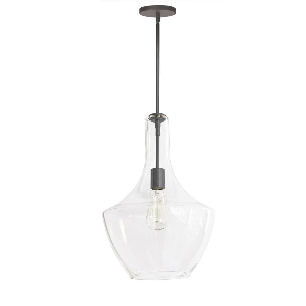 Petalite 1 Light Incandescent Pendant (PTL-121P) in Matte Black by Dainolite