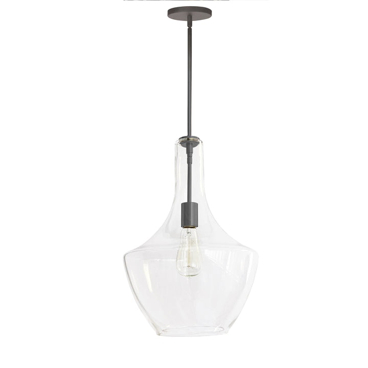 Petalite 1 Light Incandescent Pendant (PTL-121P) in Matte Black by Dainolite