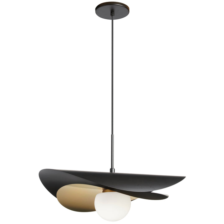 Paven 12W Pendant (PVN-2012LEDP) in Matte Black & Aged Brass by Dainolite