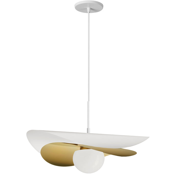 Paven 12W Pendant (PVN-2012LEDP) in Matte White & Aged Brass by Dainolite
