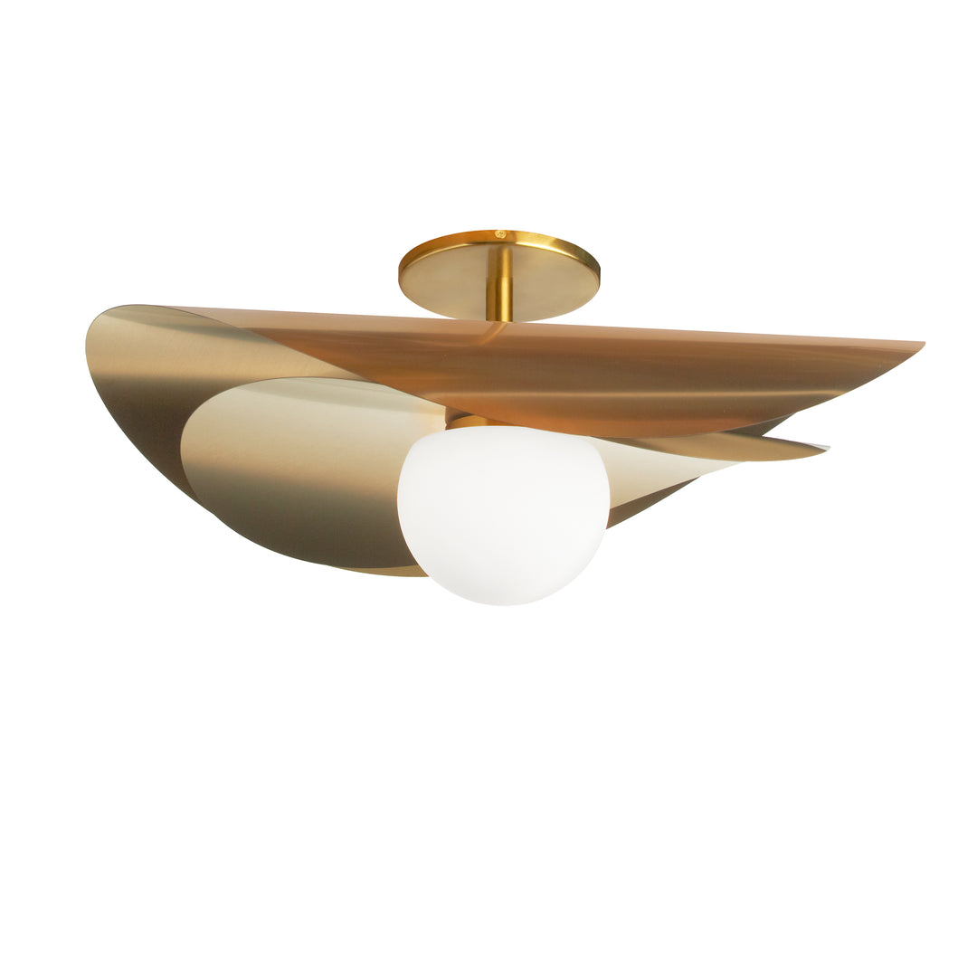 Paven 12W Semi-Flush Mount in Aged Brass by Dainolite