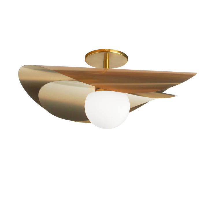 Paven 12W Semi-Flush Mount in Aged Brass by Dainolite