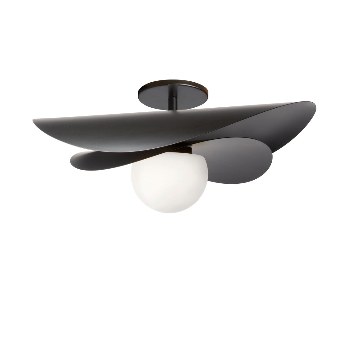 Paven 12W Semi-Flush Mount in Matte Black by Dainolite