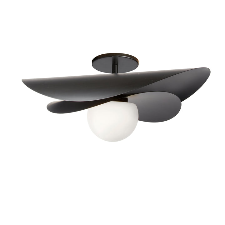 Paven 12W Semi-Flush Mount in Matte Black by Dainolite