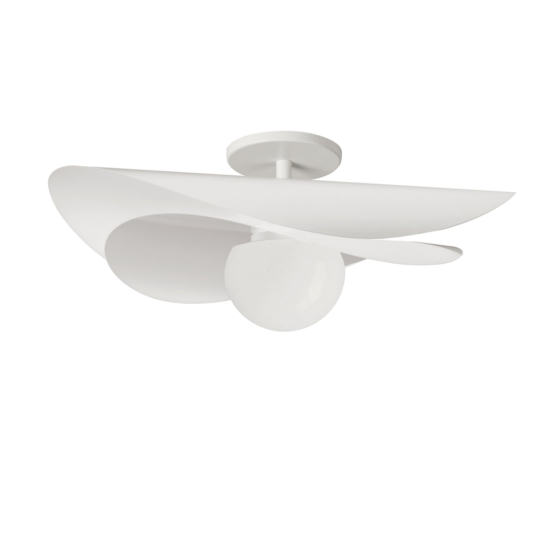 Paven 12W Semi-Flush Mount in Matte White by Dainolite