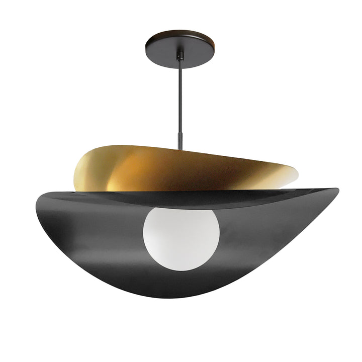 Paven 12W Pendant (PVN-2015LEDP) in Matte Black & Aged Brass by Dainolite
