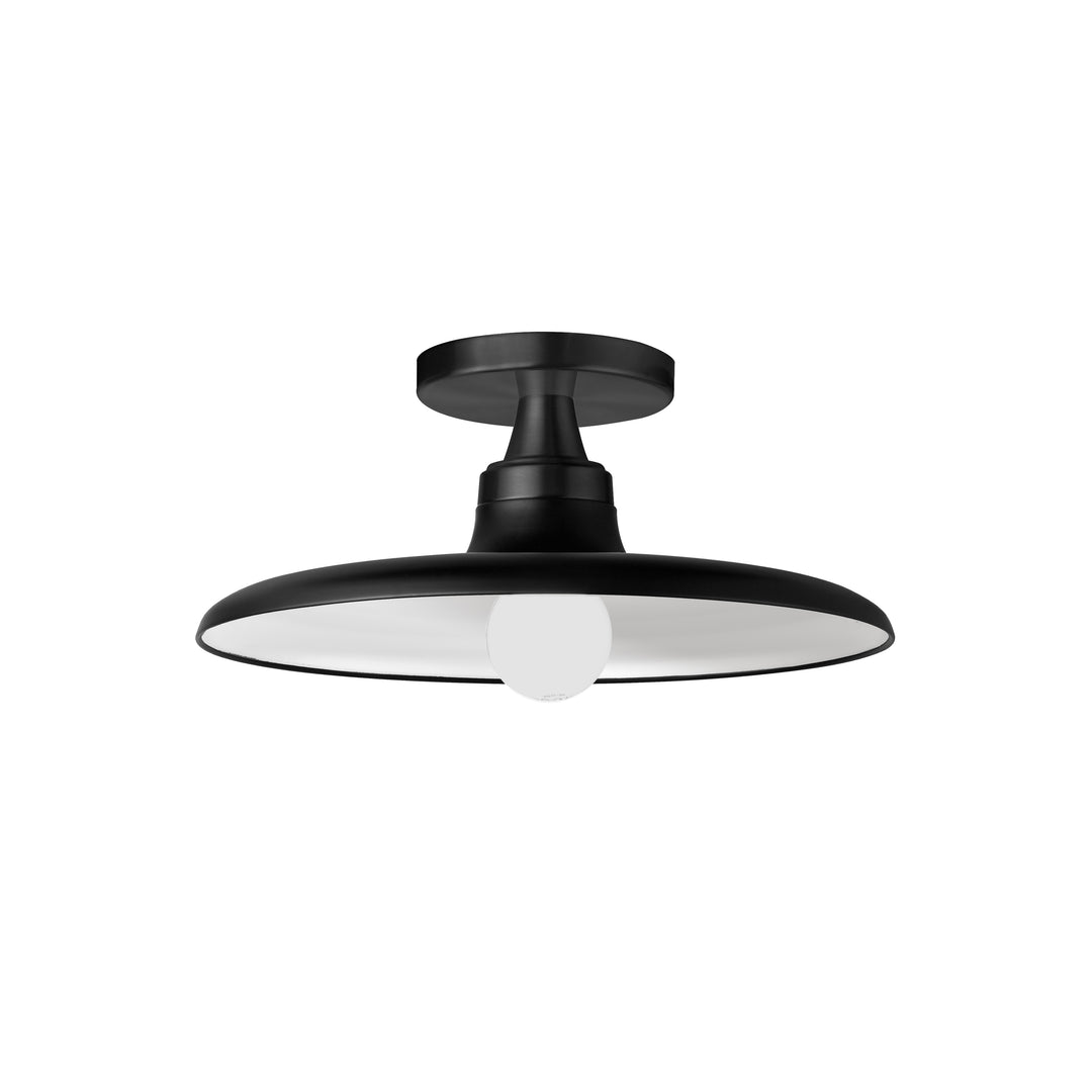 Quentin 1 Light Semi-Flush Mount in Matte Black by Dainolite