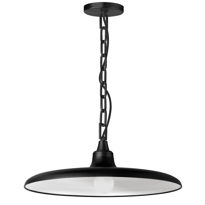 Quentin 1 Light Pendant in Matte Black & Matte White by Dainolite