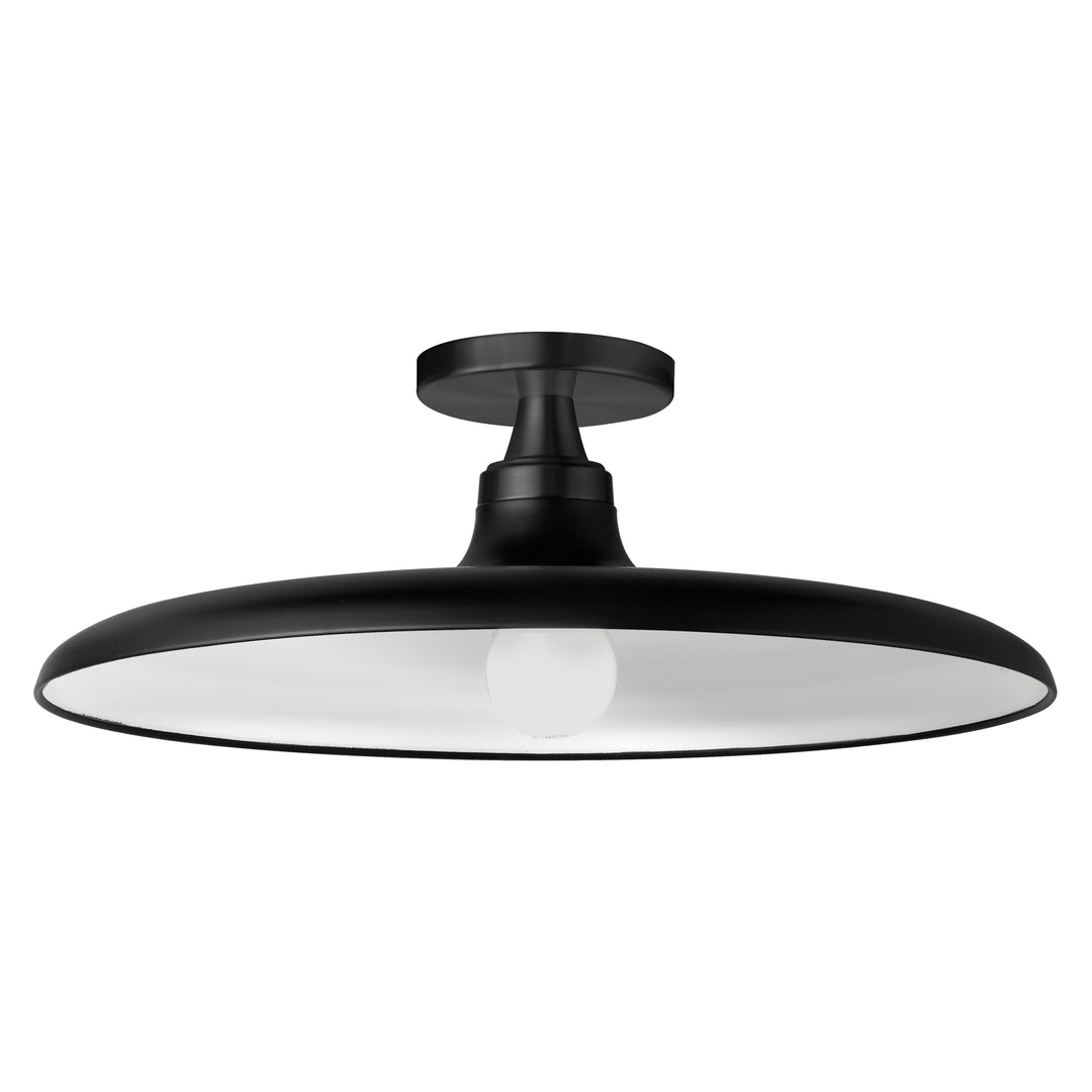 Quentin 1 Light Semi-Flush Mount (QTN-181SF) in Matte Black by Dainolite