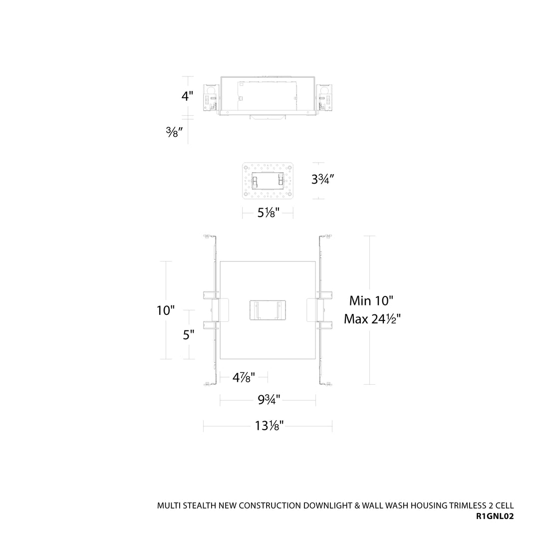 Multi Stealth New Construction Downlight &amp; Wall-Wash Housing Trimless