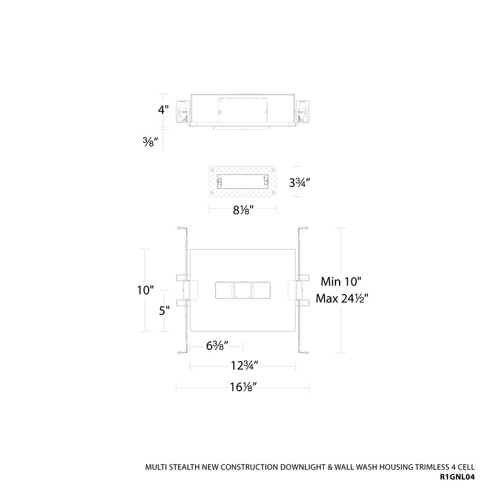 Multi Stealth New Construction Downlight &amp; Wall-Wash Housing Trimless