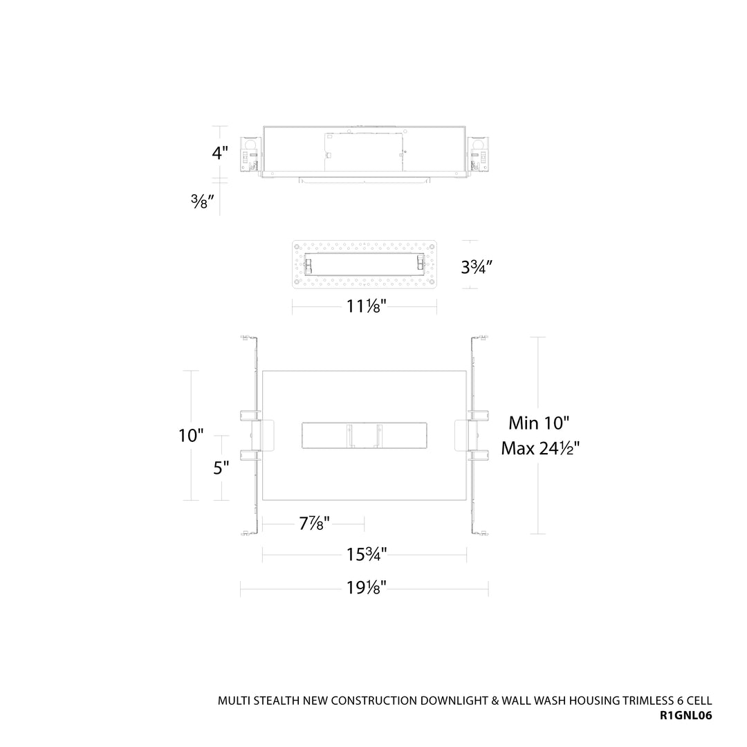 Multi Stealth New Construction Downlight &amp; Wall-Wash Housing Trimless