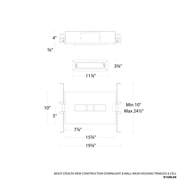 Multi Stealth New Construction Downlight &amp; Wall-Wash Housing Trimless