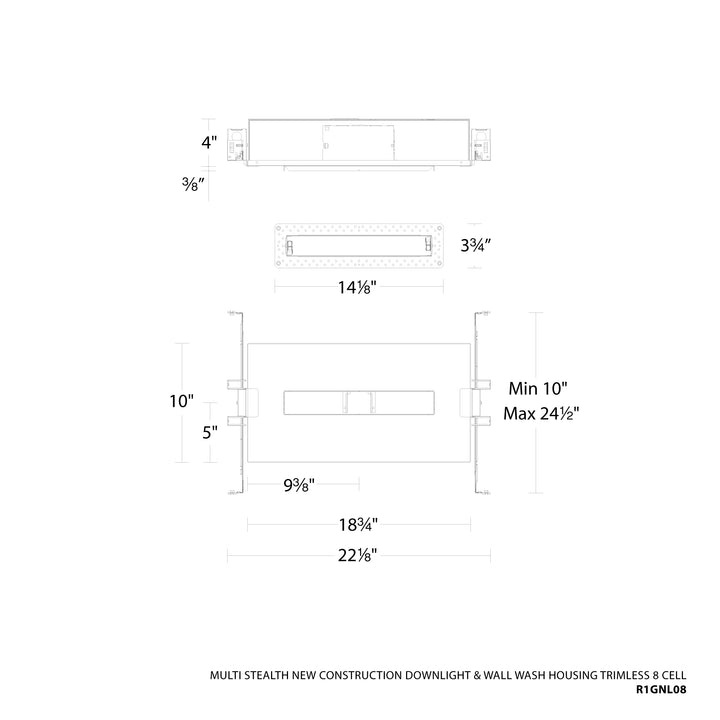 Multi Stealth New Construction Downlight &amp; Wall-Wash Housing Trimless