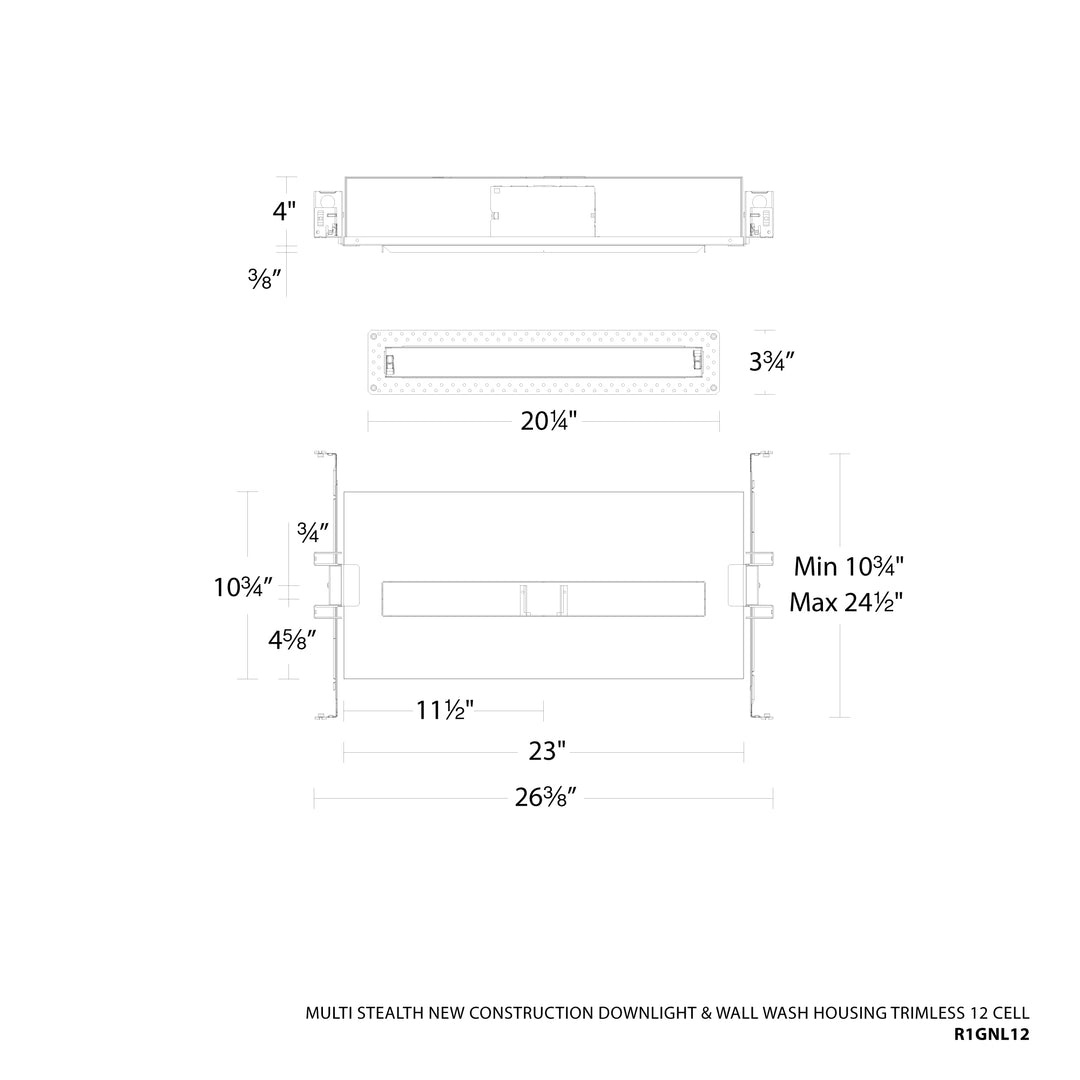 Multi Stealth New Construction Downlight &amp; Wall-Wash Housing Trimless