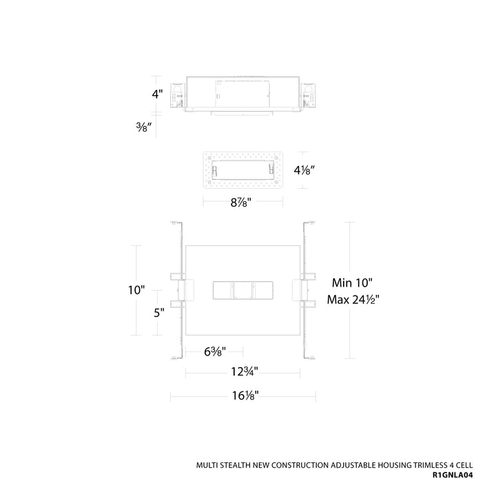 Multi Stealth New Construction Adjustable Housing Trimless by WAC Lighting - view 14