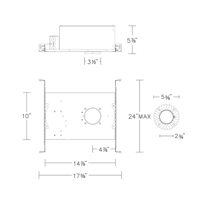 FQ 2" New Const Housing Trimmed / Trimless, Round / Square