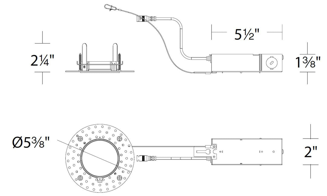 FQ 2" Remodel Housing Trimmed / Trimless Non-IC