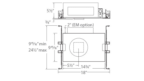 Volta 2" New Construction Housing Trim Square by WAC Lighting - view 2