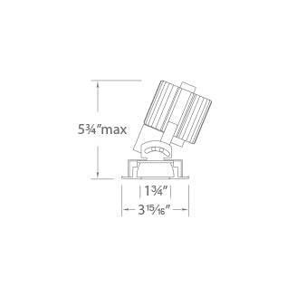 Volta 2" Pinhole Adjustable Square Trim / Invisible Trim