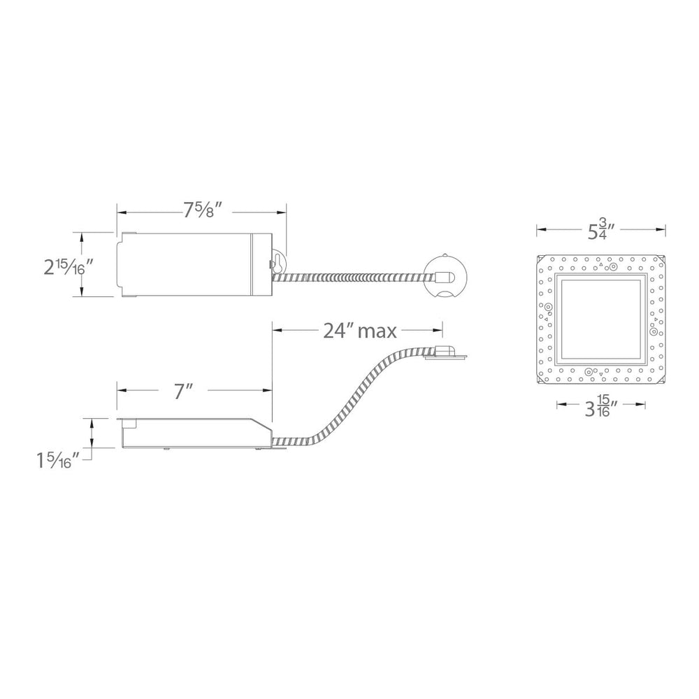 Volta 2" Remodel Housing Invisible Trim Square
