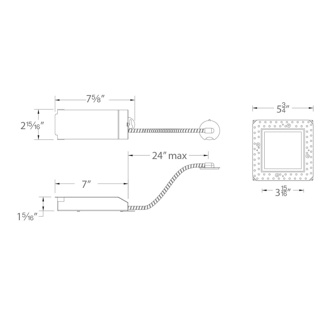 Volta 2" Remodel Housing Invisible Trim Square