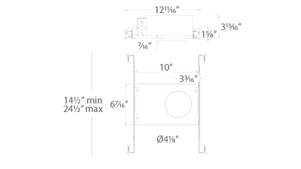Ocularc 3.0 New Construction Housing, R3BNICA-10 - Ocularc 3.0 LED New Construction IC-Rated Airtight Housing (120V), by WAC Lighting