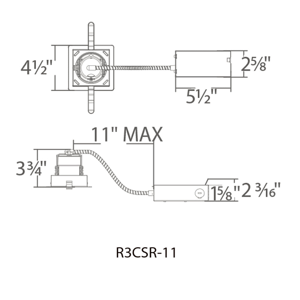 Ocularc 3.5 Remodel Housing Trimmed Square by WAC Lighting - view 2