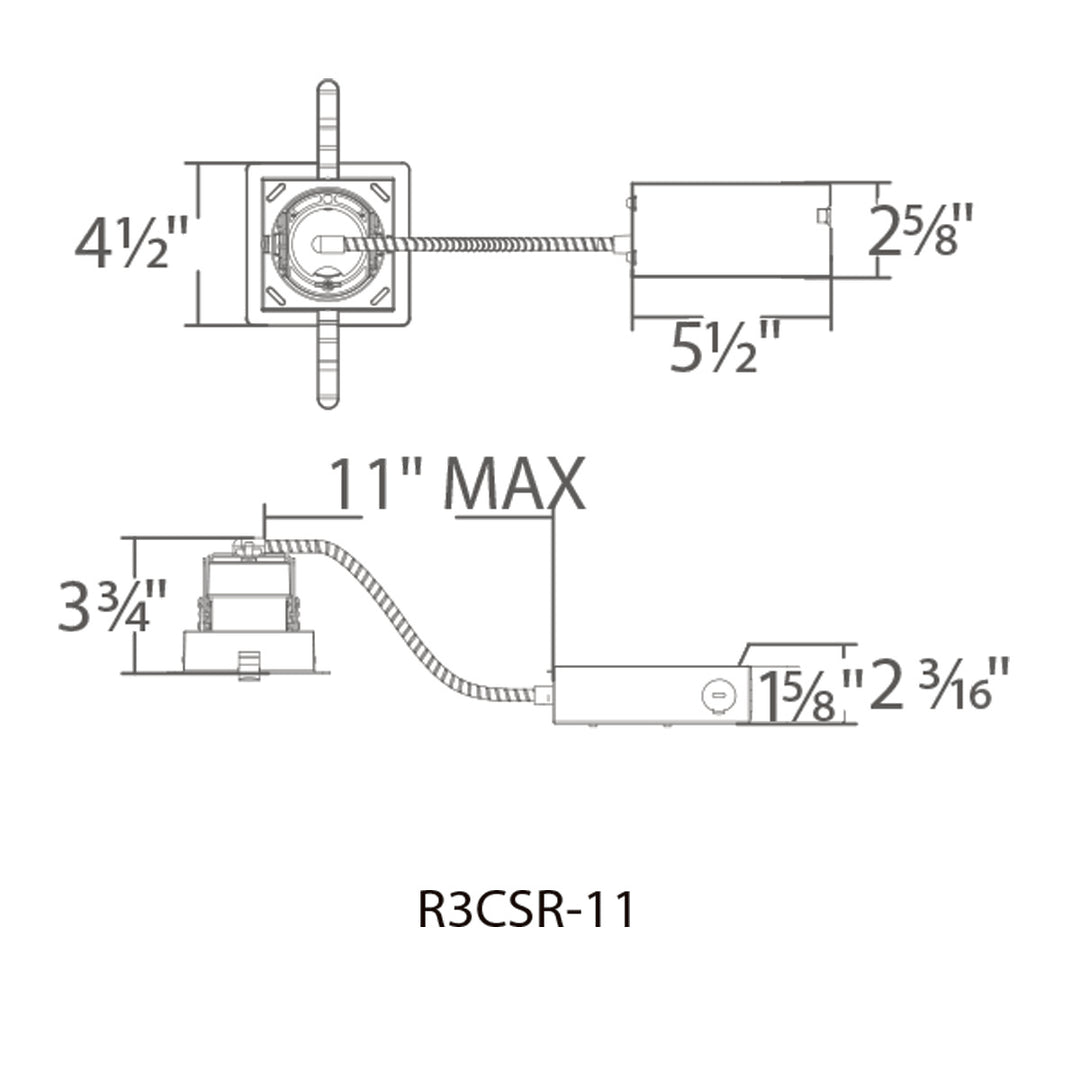 Ocularc 3.5 Remodel Housing Trimmed Square by WAC Lighting - view 2