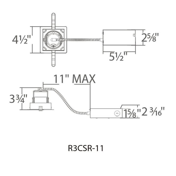 Ocularc 3.5 Remodel Housing Trimmed Square by WAC Lighting - view 2