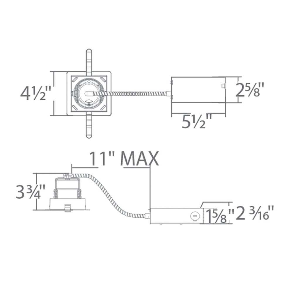 Ocularc 3.5 Dim-to-Warm Remodel Housing Trimmed Square by WAC Lighting - view 2