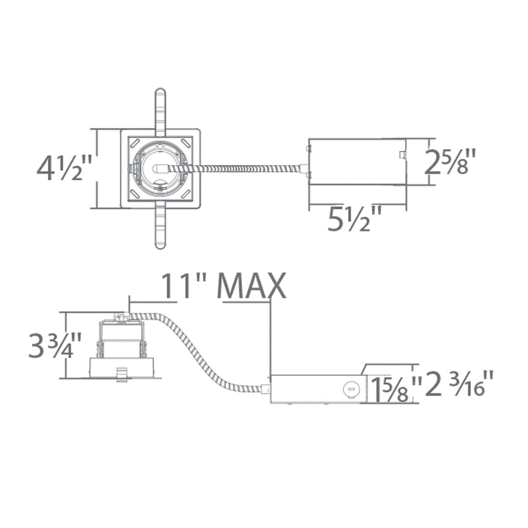 Ocularc 3.5 Dim-to-Warm Remodel Housing Trimmed Square by WAC Lighting - view 2