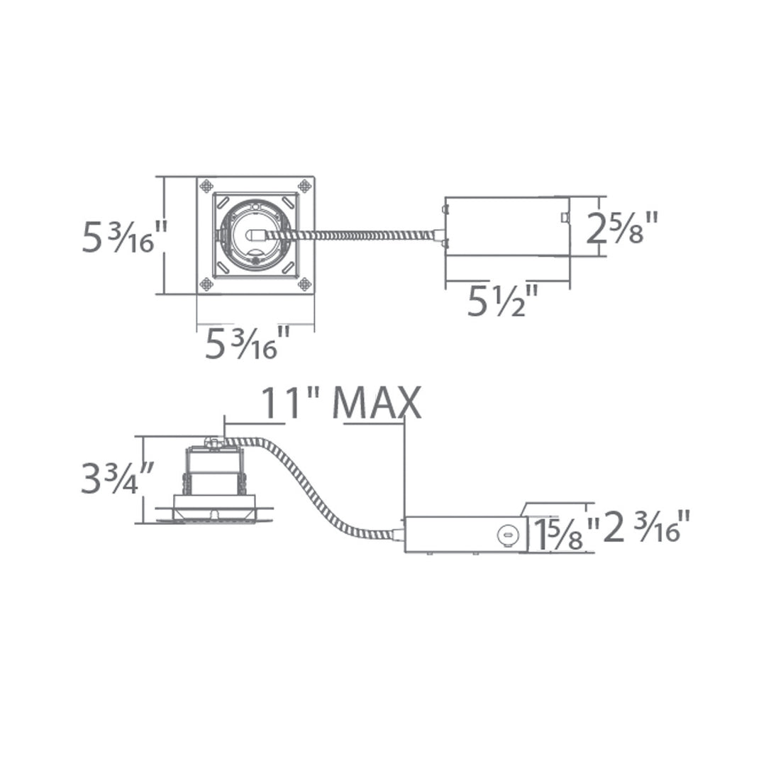 Ocularc 3.5 Dim-to-Warm Remodel Housing Trimless Square by WAC Lighting - view 2