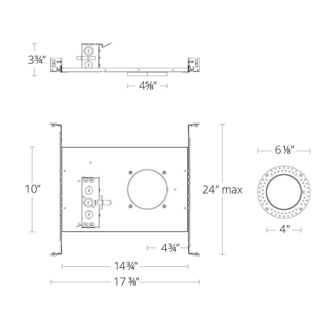 FQ 4" Frame-In Kit Trimmed / Trimless, Round / Square