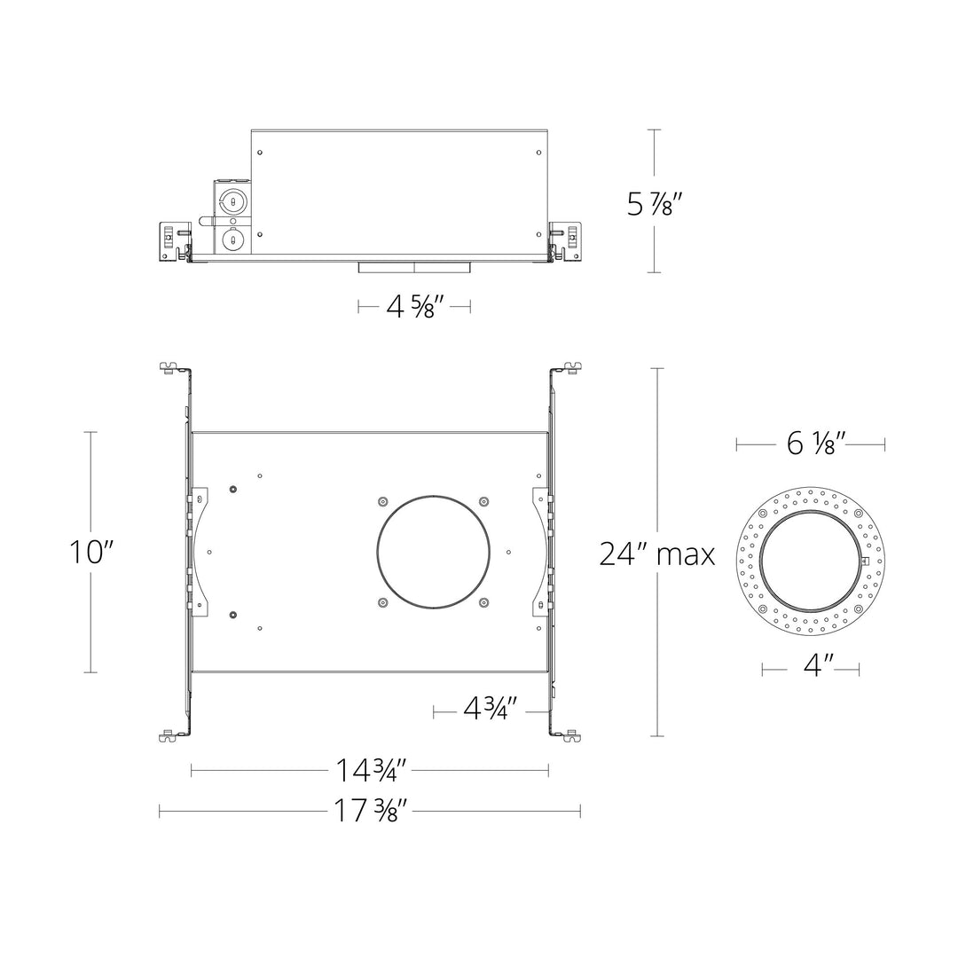 FQ 4" New Const Housing Trimmed / Trimless, Round / Square