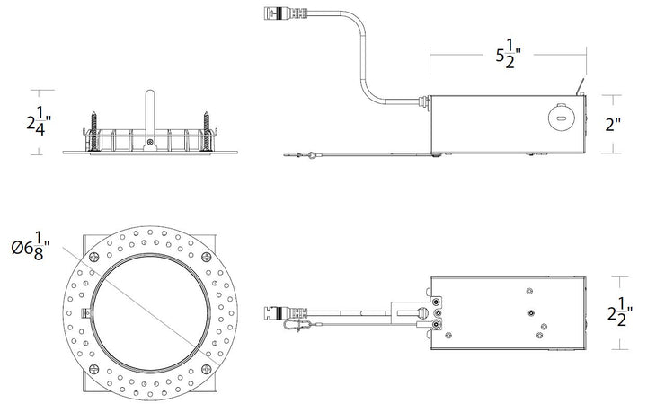 FQ 4" Remodel Housing Trimmed / Trimless Non-IC