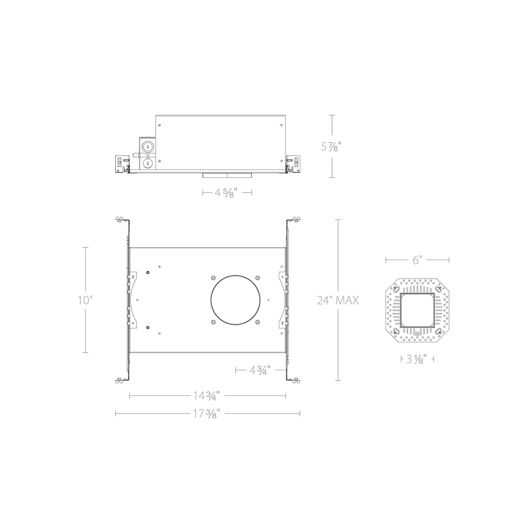 FQ 4" New Const Housing Trimmed / Trimless, Round / Square