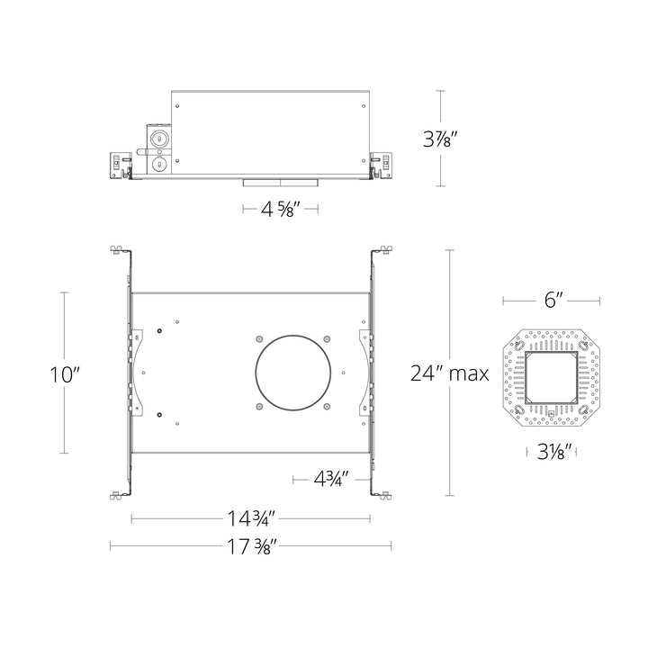 FQ 4" New Const Housing Trimmed / Trimless, Round / Square