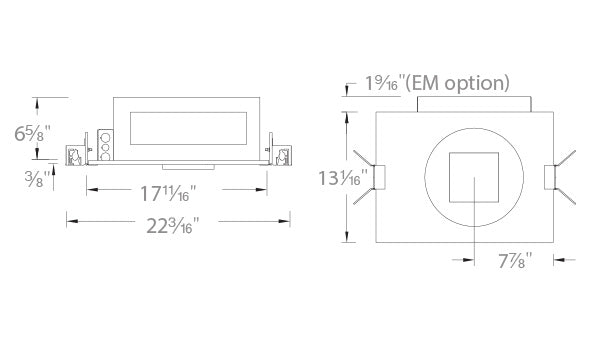 Volta 4.5" New Construction Housing Trimless Square by WAC Lighting - view 2