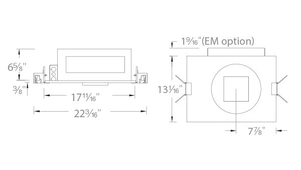 Volta 4.5" New Construction Housing Trim Square by WAC Lighting - view 2