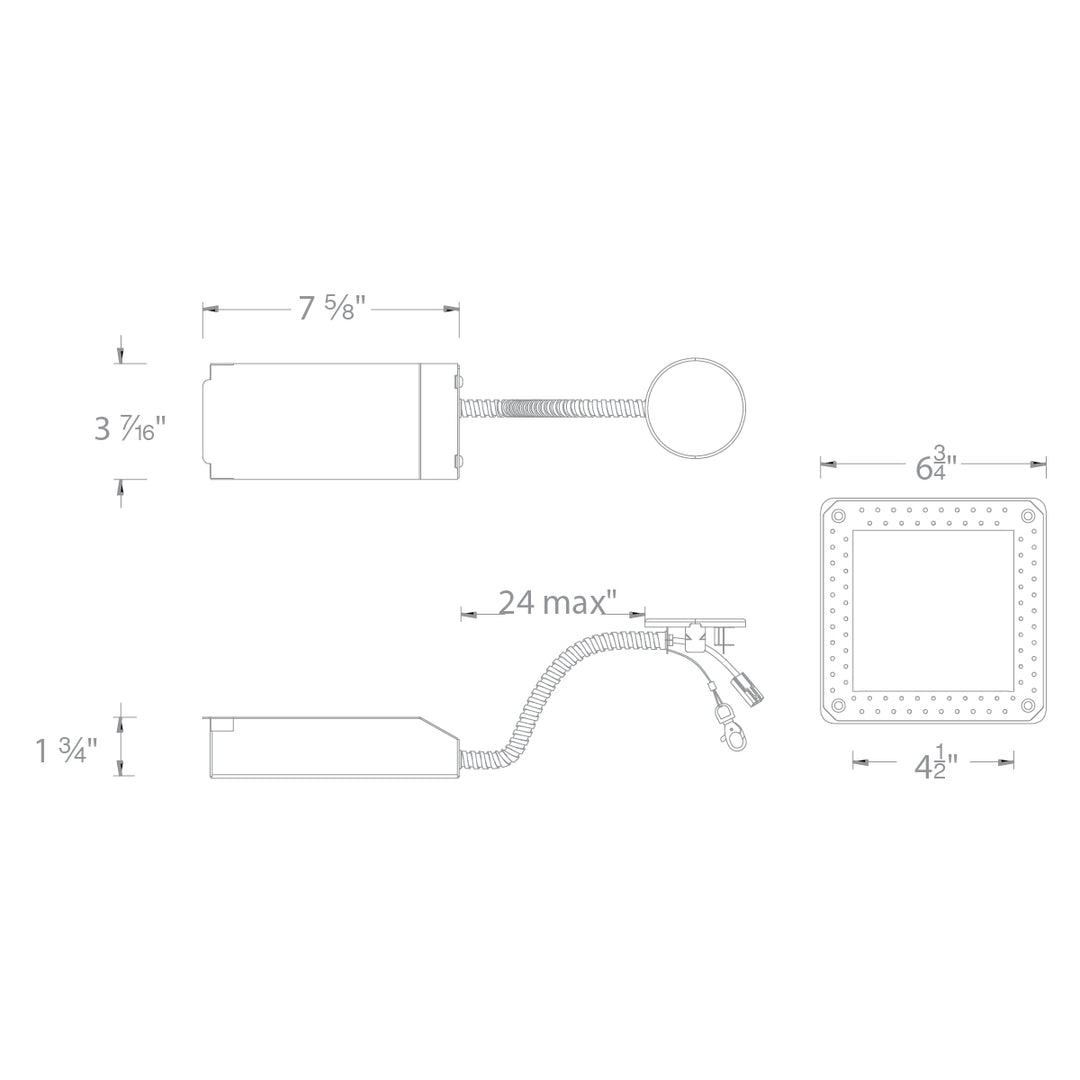 Volta 4.5" Tunable White Remodel Housing Trimless Square