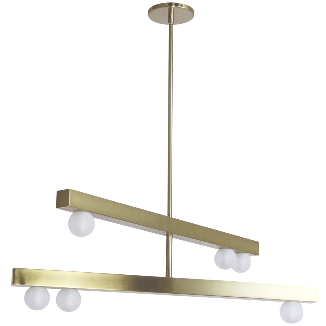 Raleigh 6 Light Chandelier in Aged Brass by Dainolite