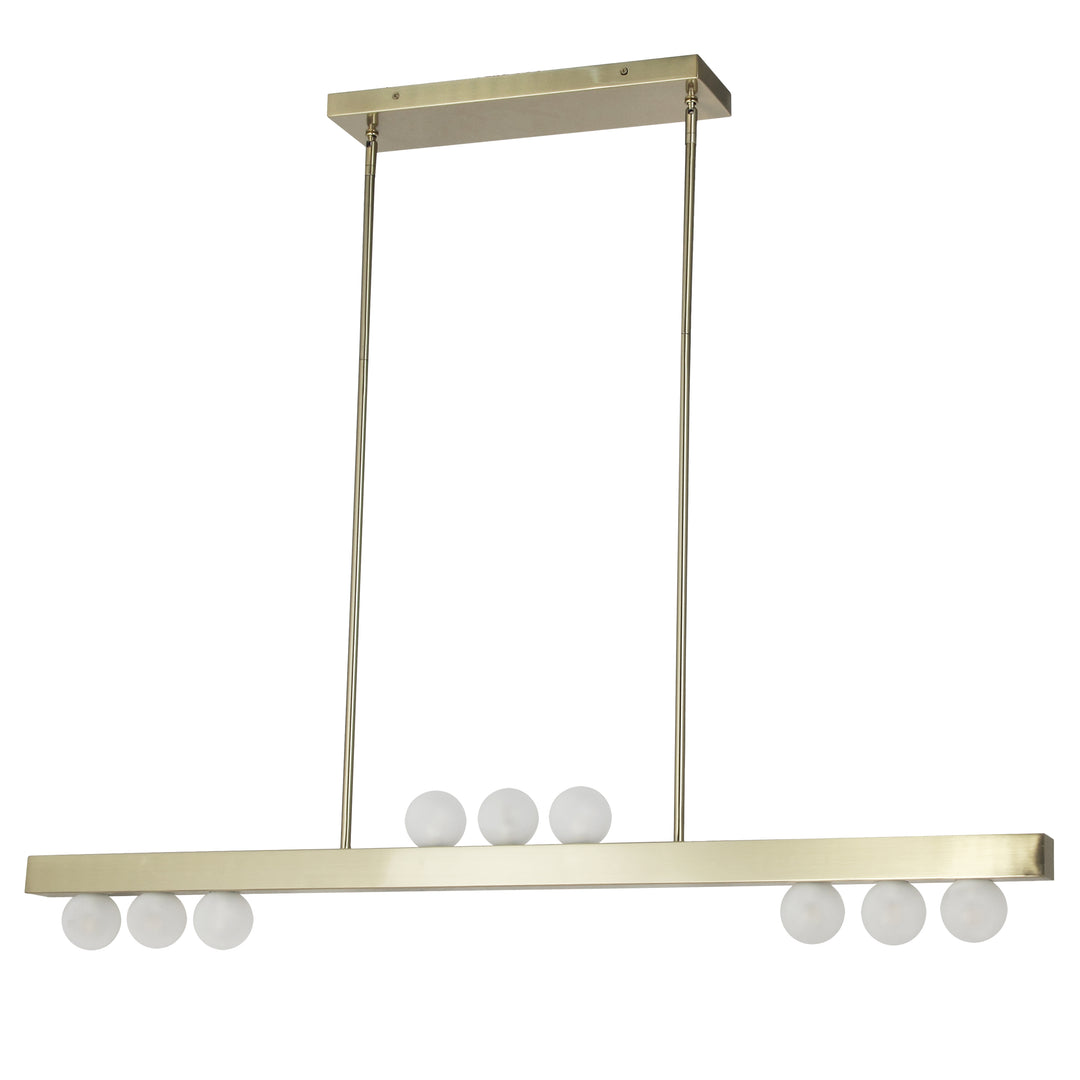 Raleigh 9 Light Horizontal Pendant in Aged Brass by Dainolite
