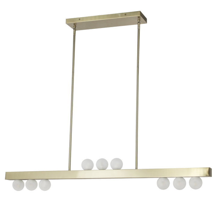 Raleigh 9 Light Horizontal Pendant in Aged Brass by Dainolite