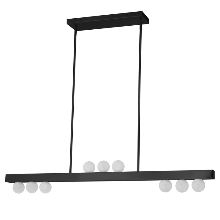 Raleigh 9 Light Horizontal Pendant in Matte Black by Dainolite