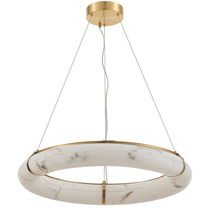 Reuben 63W Pendant in Aged Brass by Dainolite