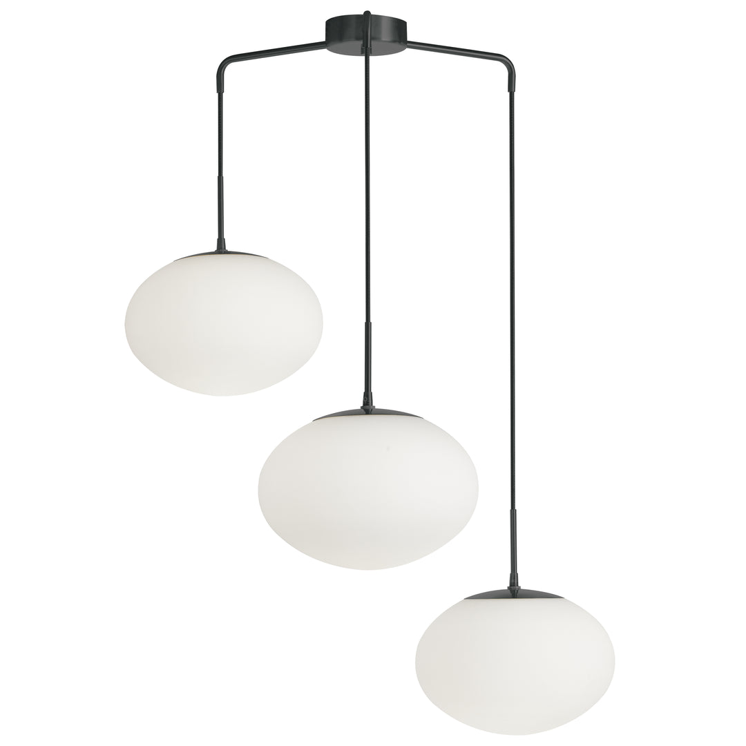 Rachel 3 Light Pendant in Matte Black by Dainolite